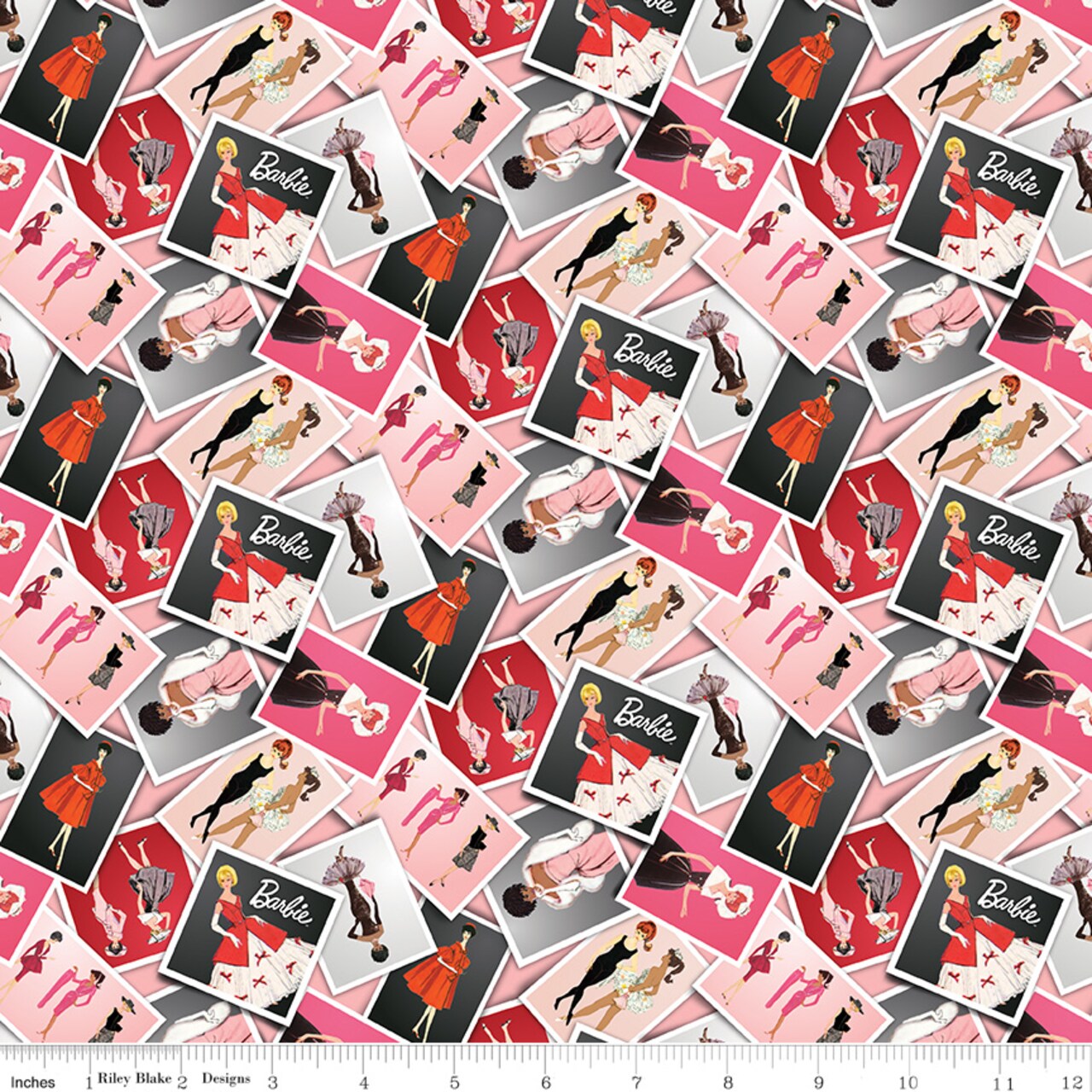 Vintage Photos in Multi (cd16896-pink) | Barbie Vintage | Riley Blake Designs | Riley Blake
